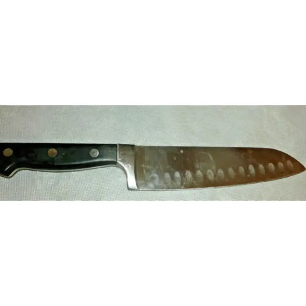 Good Cook 7” INOX Stainless Steel Granton Blade Santoku Chef’s Knife BLACK